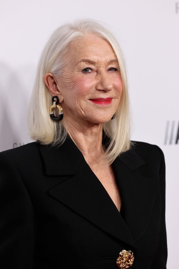 helen mirren asymmetrical bob hairstyle