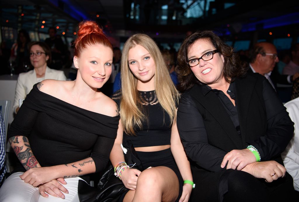 Chelsea Belle O'Donnell, Vivienne Rose O'Donnell and Rosie O'Donnell arrive at the Fran Drescher's 2016 Cabaret Cruise at Pier 40 on June 20, 2016 in New York City