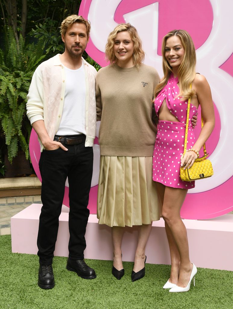 Margot and Ryan Gosling with Greta Gerwig
