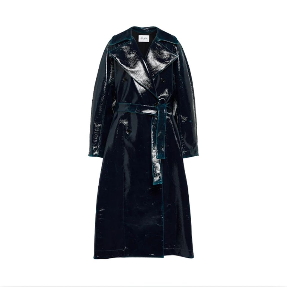 Alaïa Coated Wool-Blend Trench Coat