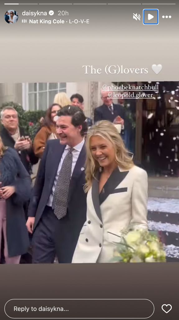 Leopold Glover and Phoebe Knatchbull leaving their wedding