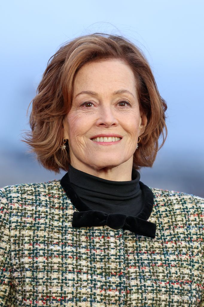 sigourney weaver tweed jacket paris