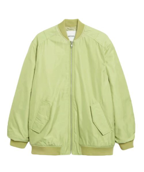 monki green bomber jacket