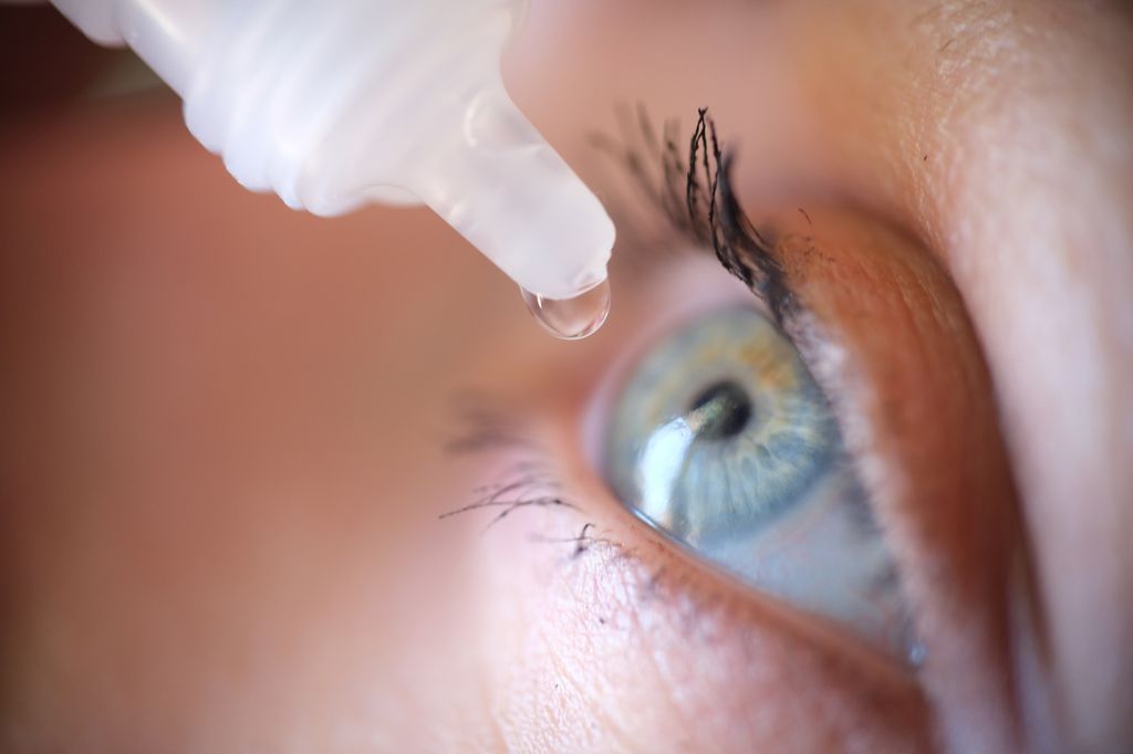 Using eye drops may help if you have dry eyes from screen use