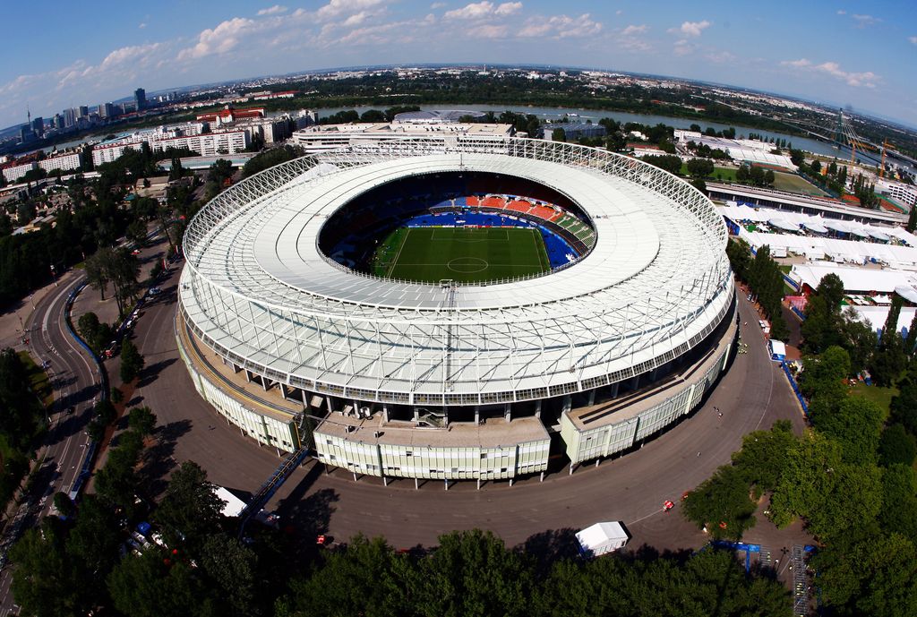 An aerial view of the Ernst Happel Stadion on June 29, 2008