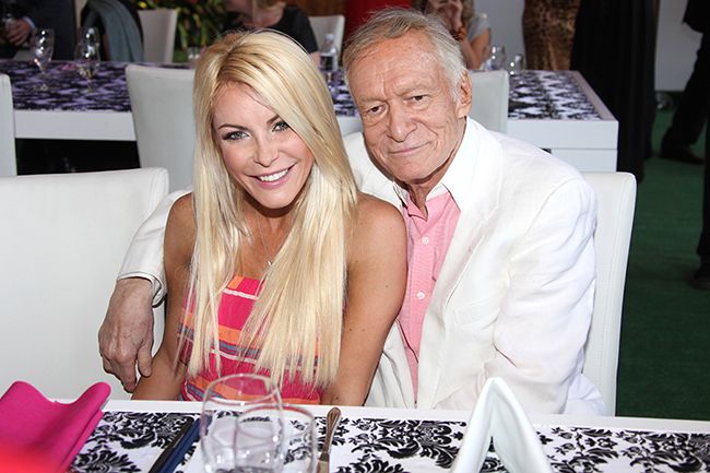 crystal and hugh hefner attend the 2013 Playboy Playmate of the Year announcement