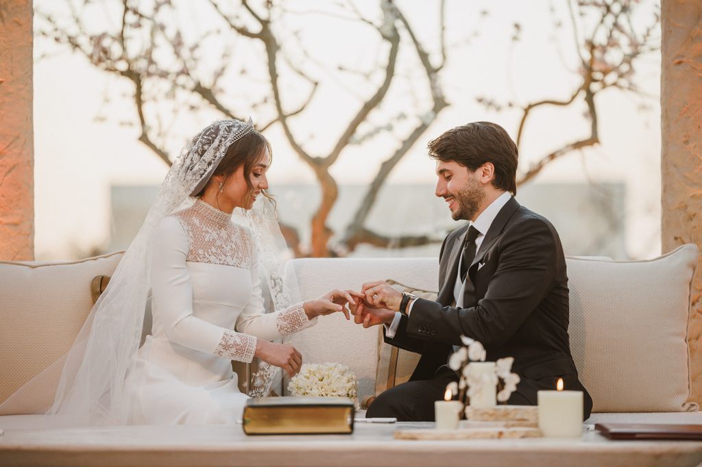 Princess Iman and Jameel Alexander Thermiotis exchanging rings