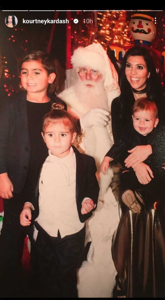 Kourtney with Mason, Penelope and Reign