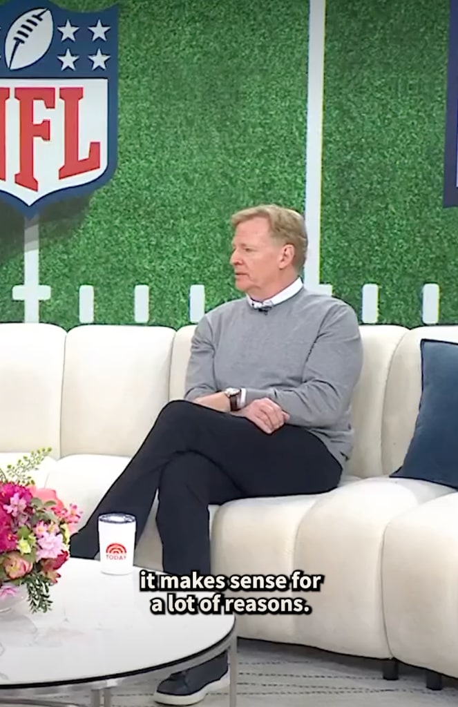 NFL Commissioner Roger Goodell in gray jumper on Today show