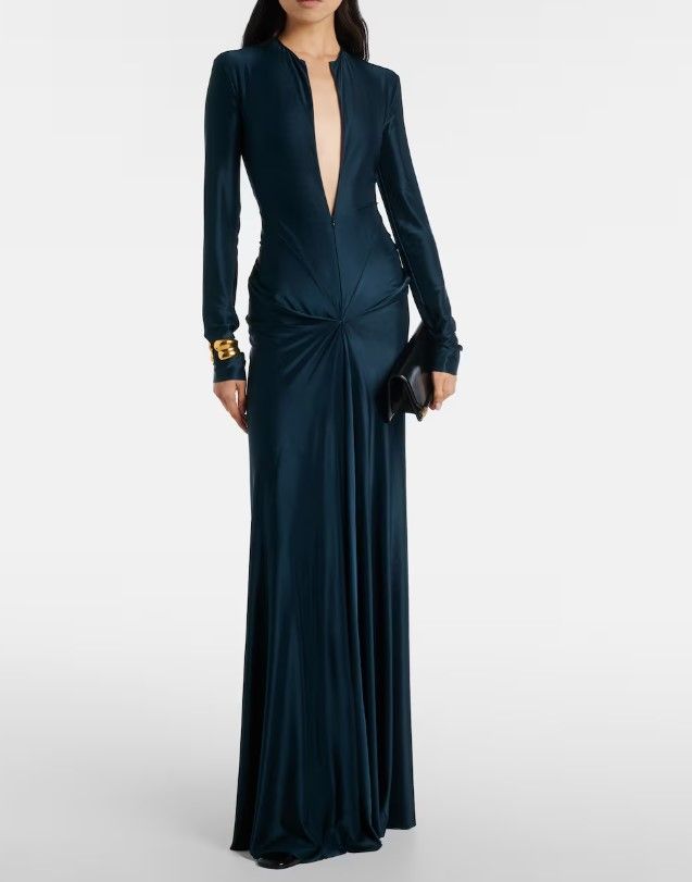 Victoria's dress is known as the 'Gathered satin gown' and costs £1,290