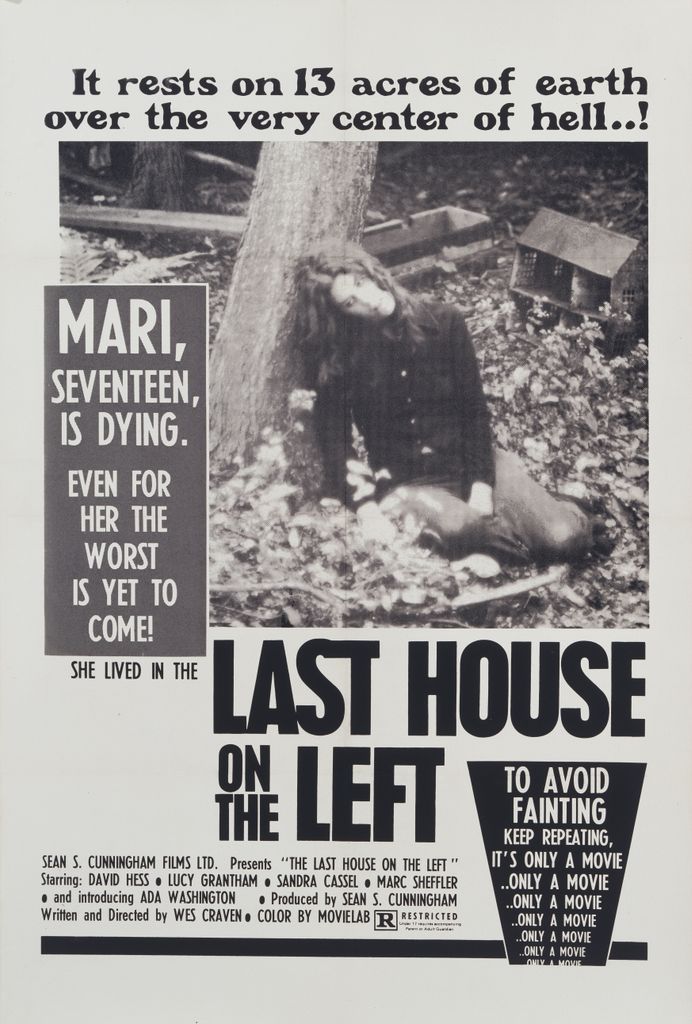 A poster for Wes Craven's 1972 horror film 'The Last House on the Left' starring Sandra Peabody