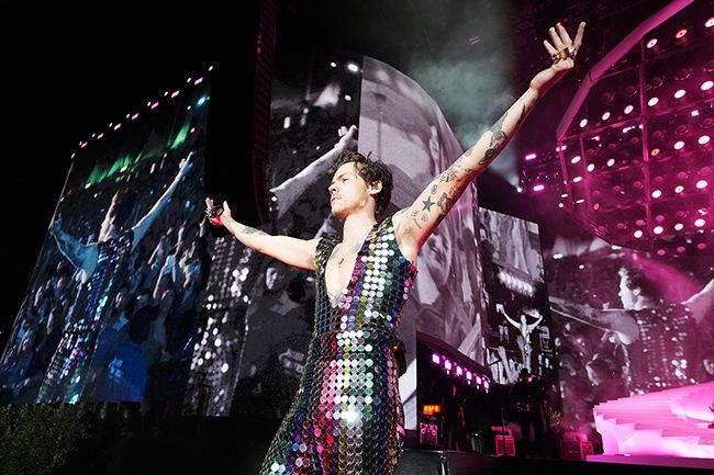 Harry Styles on stage at Coachella 2022
