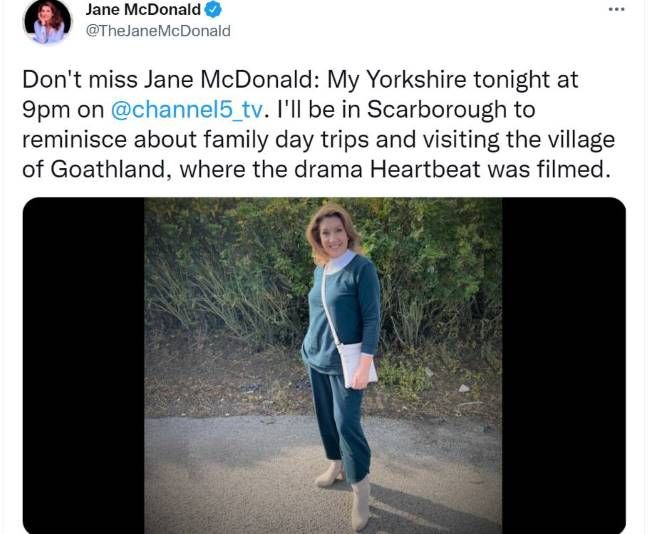 jane mcdonald twitter outfit