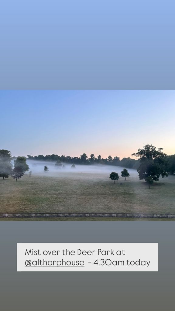 misty early morning views over the land at Althorp