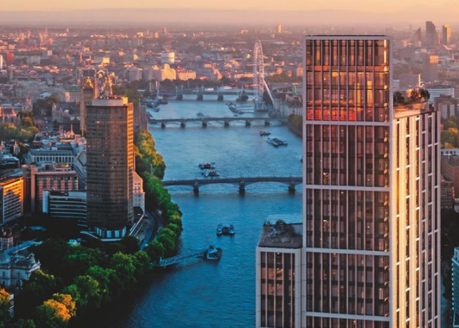 London skyline centred on River Thames