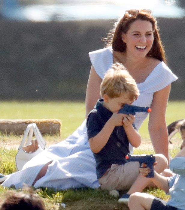 kate middleton with prince george and princess charlotte at polo