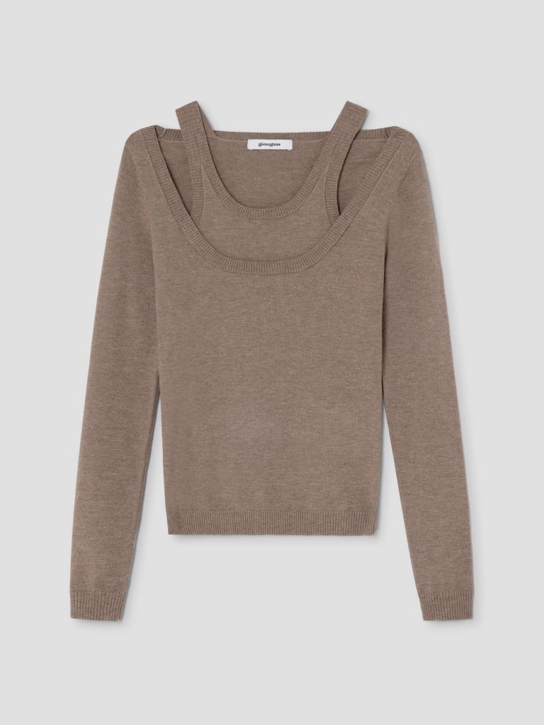 Light brown wool-knit jumper gimaguas