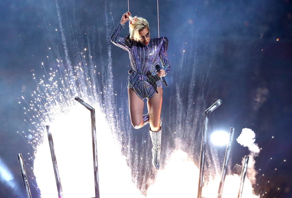 Lady Gaga performs during the Pepsi Zero Sugar Super Bowl 51 Halftime Show at NRG Stadium on February 5, 2017 in Houston, Texas