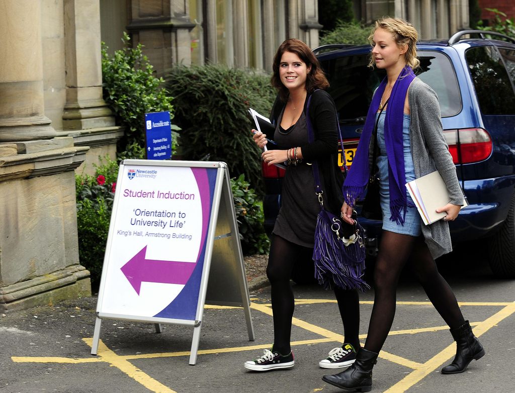 Princess Eugenie heading to her student induction at Newcastle University