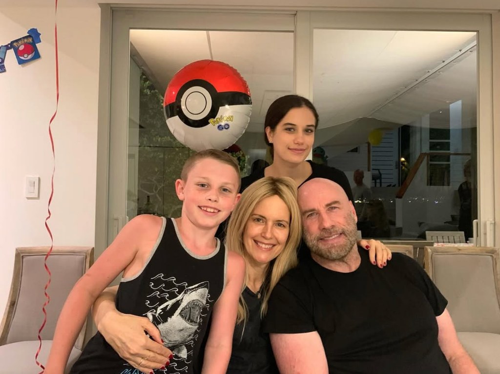 Photo shared by John Travolta on Mother's Day 2025 featuring his late wife Kelly Preston and their kids Ella and Benjamin