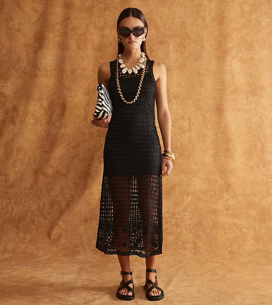 River Island Black Crochet Dress
