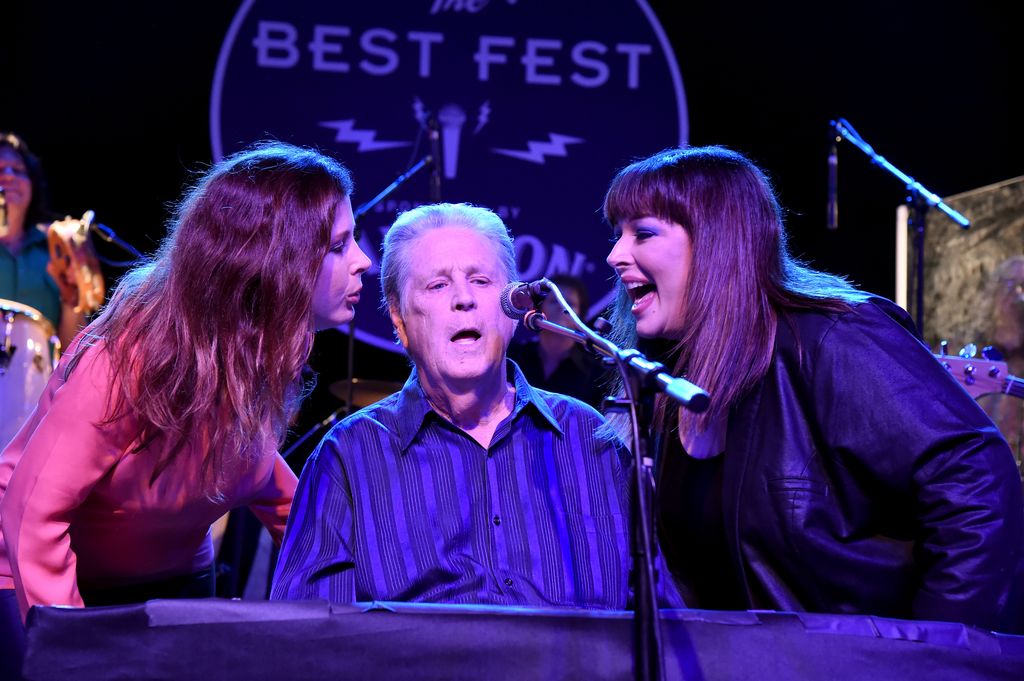 LOS ANGELES, CA - MARCH 30:  Wendy Wilson, Brian Wilson and Carnie Wilson performs onstage at Brian Fest: A Night To Celebrate The Music Of Brian Wilson at The Fonda Theatre on March 30, 2015 in Los Angeles, California.  (Photo by Jeff Kravitz/FilmMagic)