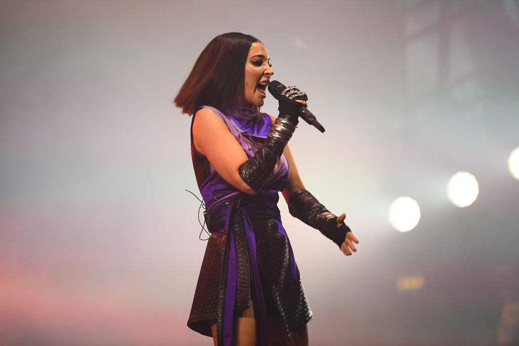 Tulisa performing onstage