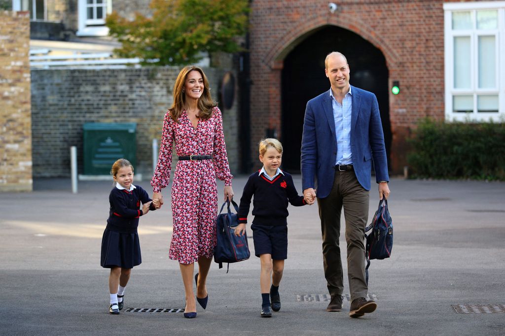 Princess Charlotte and Prince George arrive for her first day of school at Thomas's Battersea in London 