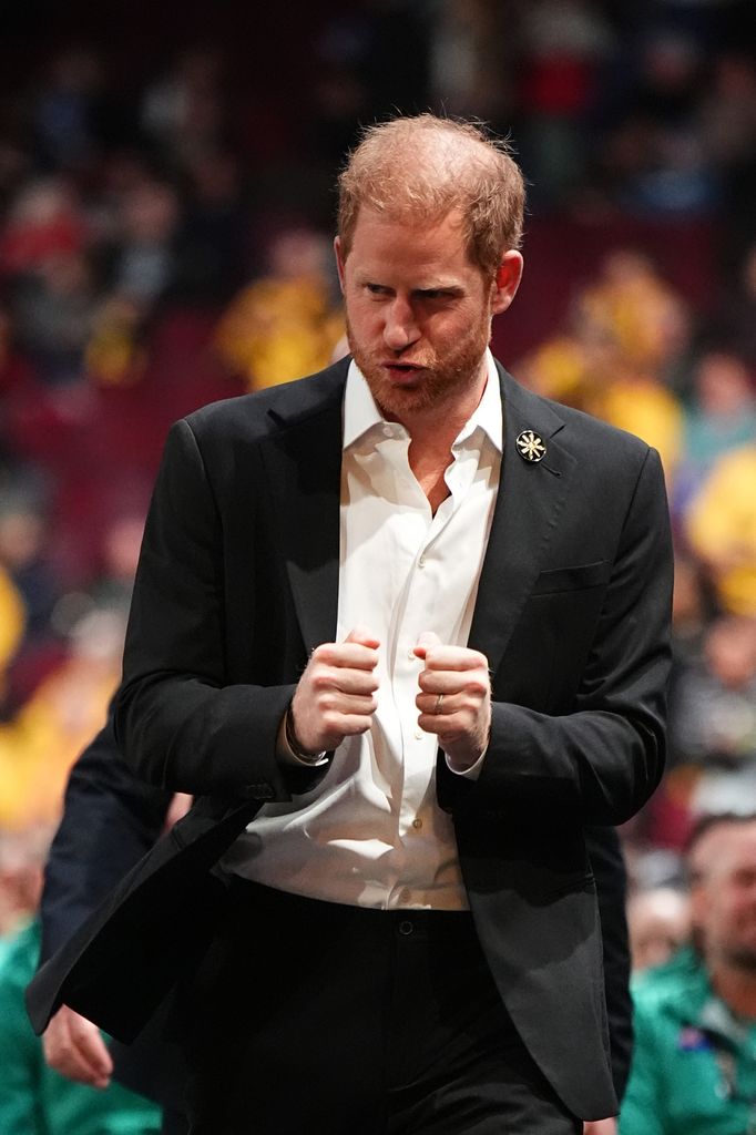 The Duke of Sussex attending the Closing Ceremony of the 2025 Invictus Games, at the Rogers Arena in Vancouver, Canada. Picture date: Sunday February 16, 2025