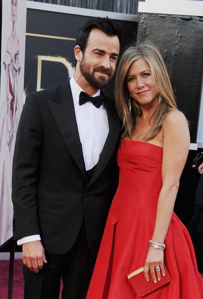 Justin Theroux and Jennifer Aniston arrives at the Oscars at Hollywood & Highland Center on February 24, 2013 in Hollywood, California