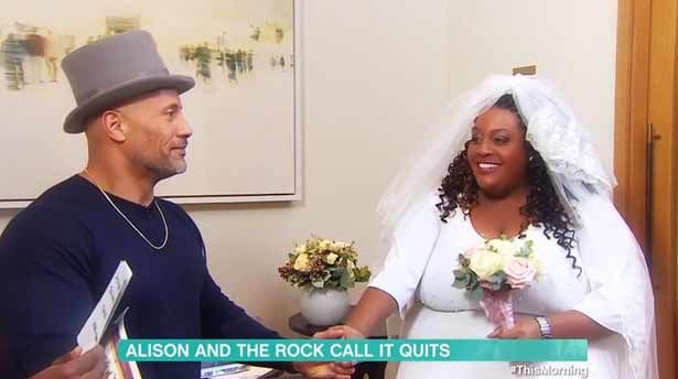 alison hammond spoof wedding the rock