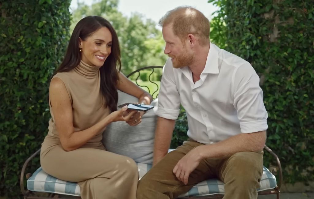Meghan Markle and Prince Harry during a phone conversation