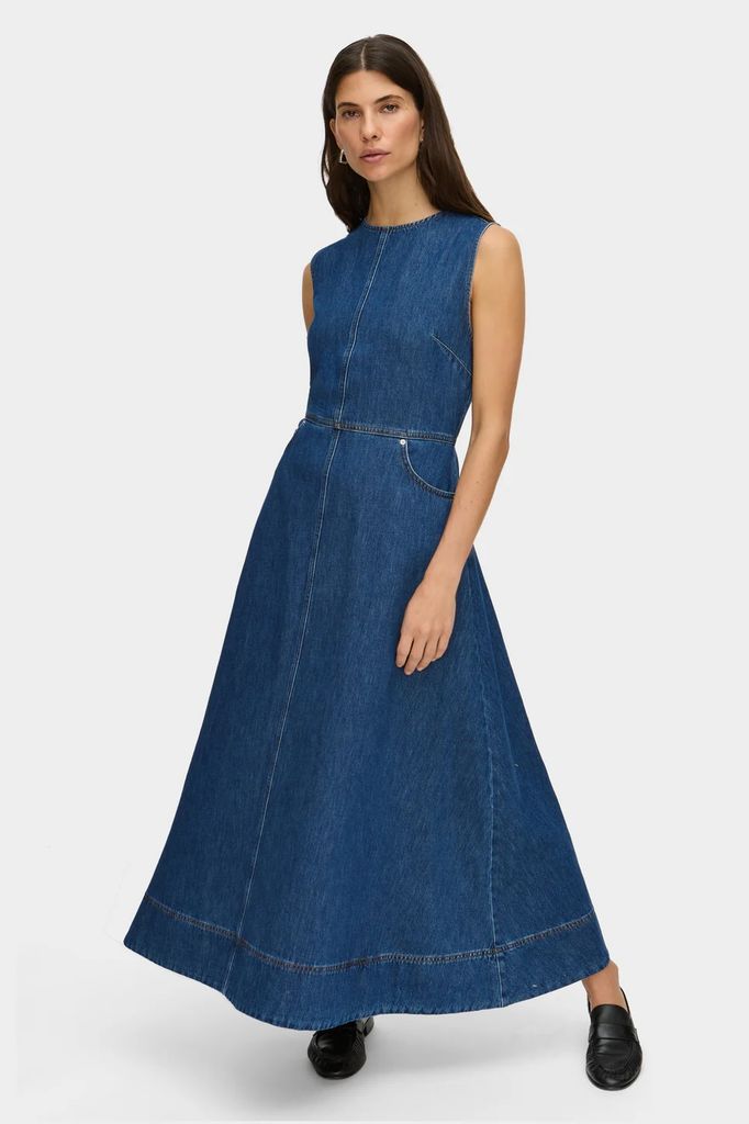Waterlilly Denim Maxi Dress