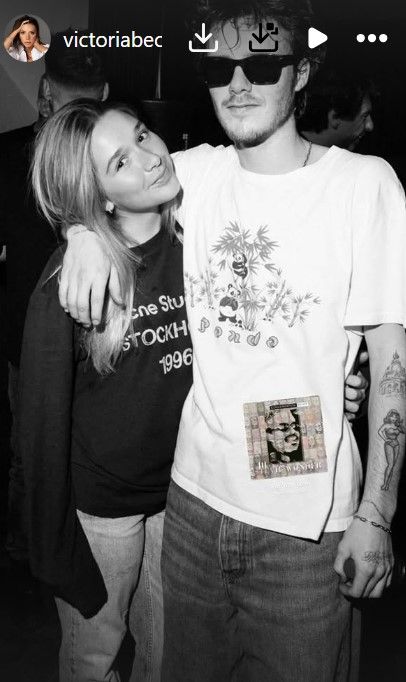 Harper posed proudly with her budding singer brother, Cruz