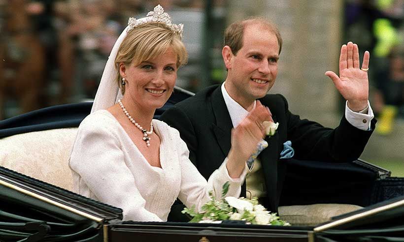 Duchess Sophie and Prince Edward on their wedding day in 199