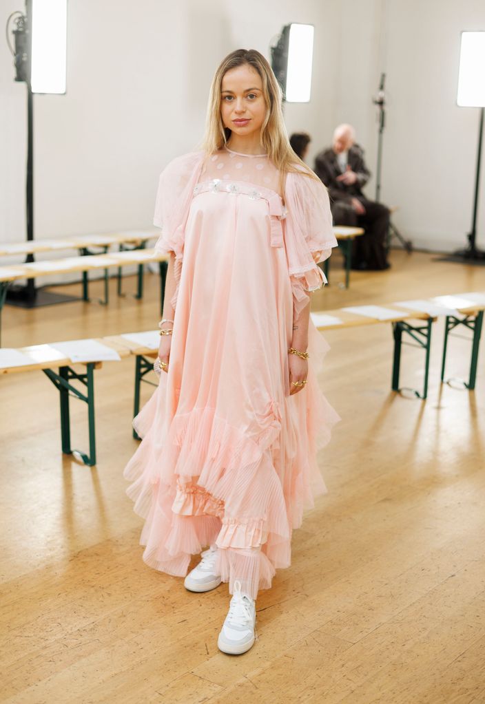 LONDON, ENGLAND - FEBRUARY 16: Amelia Windsor attends the Bora Aksu show during London Fashion Week February 2024 on February 16, 2024 in London, England. (Photo by Mike Marsland/WireImage)