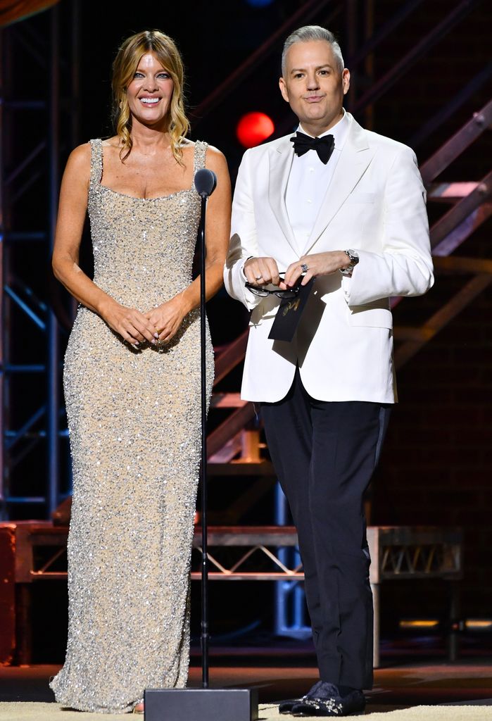 Michelle Stafford and Ross Matthews on stage at the 52nd Annual Daytime Emmy Awards