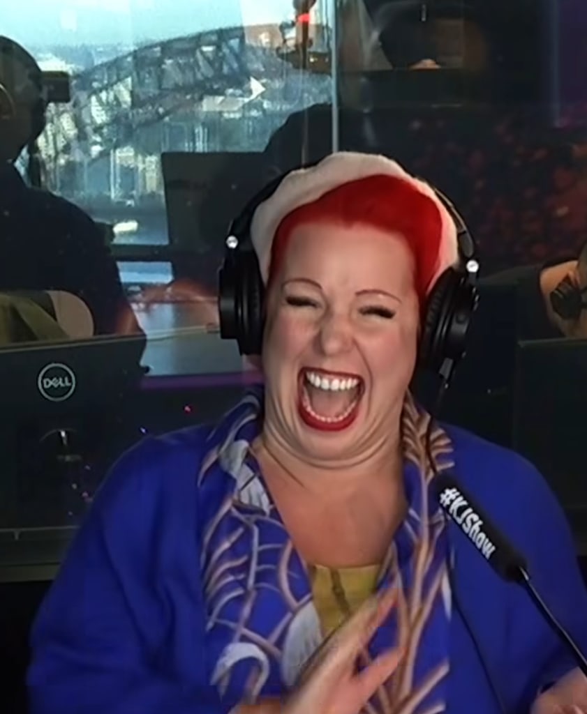 Dick and Angel giggled at the starstruck radio host