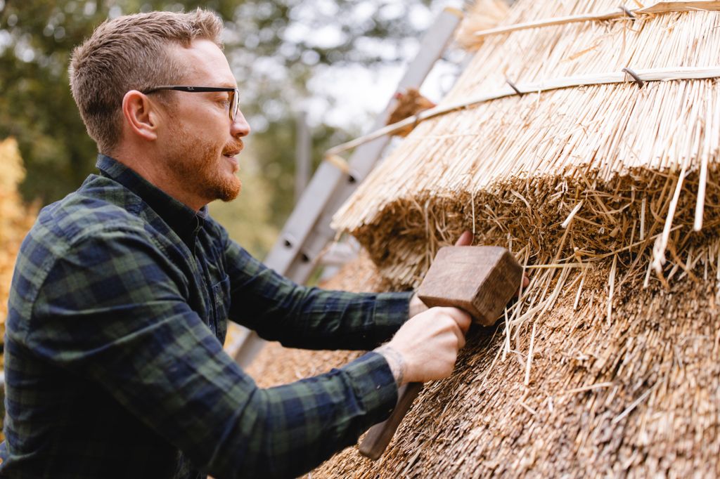 Ben was taught thatching through the The King's Foundation Building Craft Programme