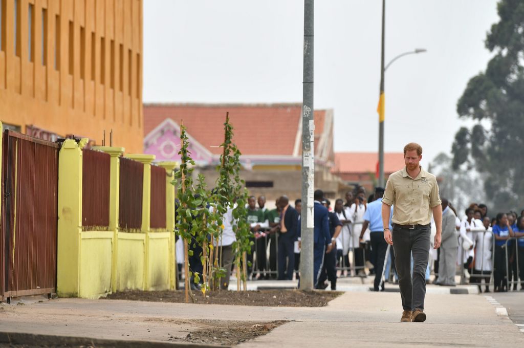 Harry retracing Diana's steps in Huambo in 2019 - an area which used to be landmine field in 1997