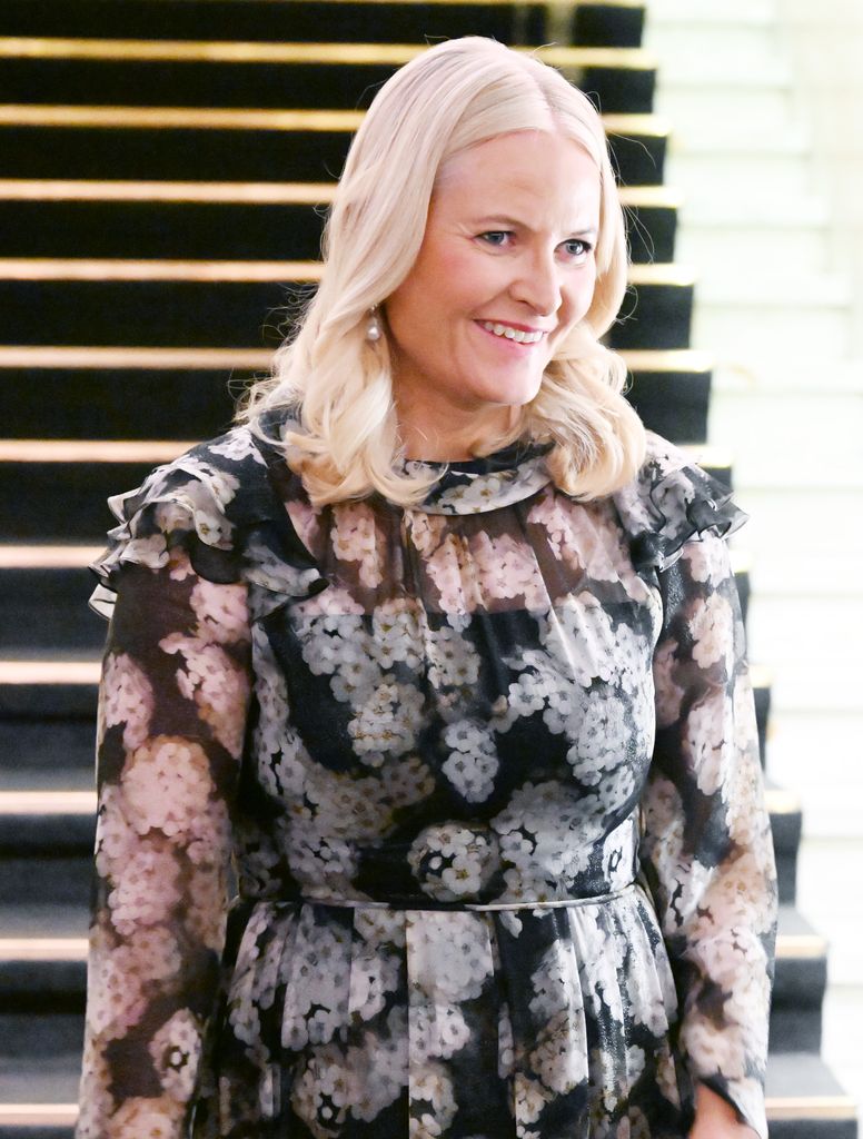 Crown Princess Mette-Marit in a floral gown
