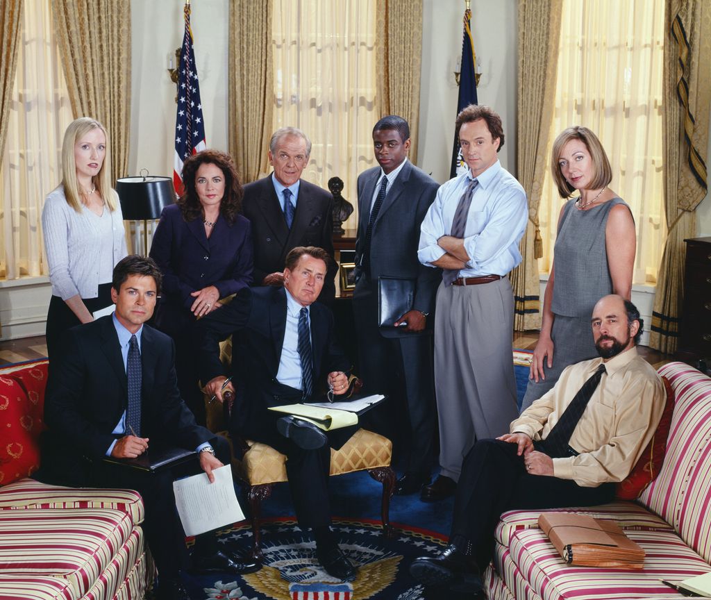 Janel Moloney as Donna Moss, Rob Lowe as Sam Seaborn, Stockard Channing as Abbey Bartlet, Martin Sheen as President Josiah "Jed" Bartlet, John Spencer as Leo McGarry, Dule Hill as Charlie Young, Bradley Whitford as Josh Lyman, Allison Janney as Claudia Jean 'C.J.' Cregg, Richard Schiff as Toby Ziegler on The West Wing