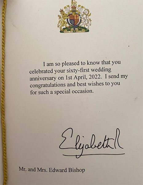 the queen sends john bishop card