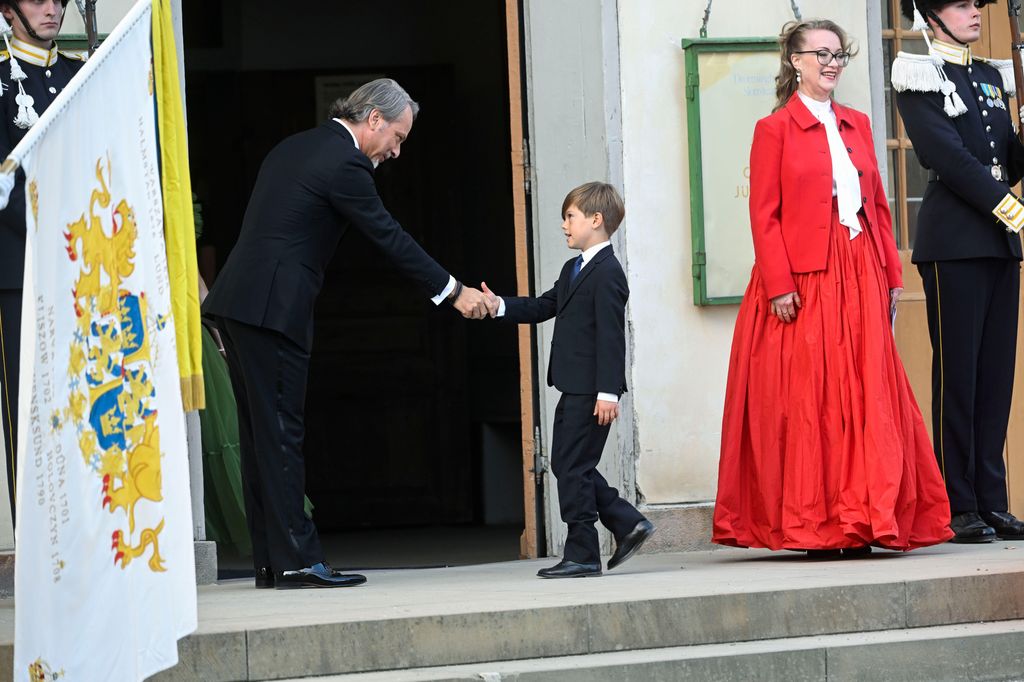 Prince Oscar was dressed smartly in a suit