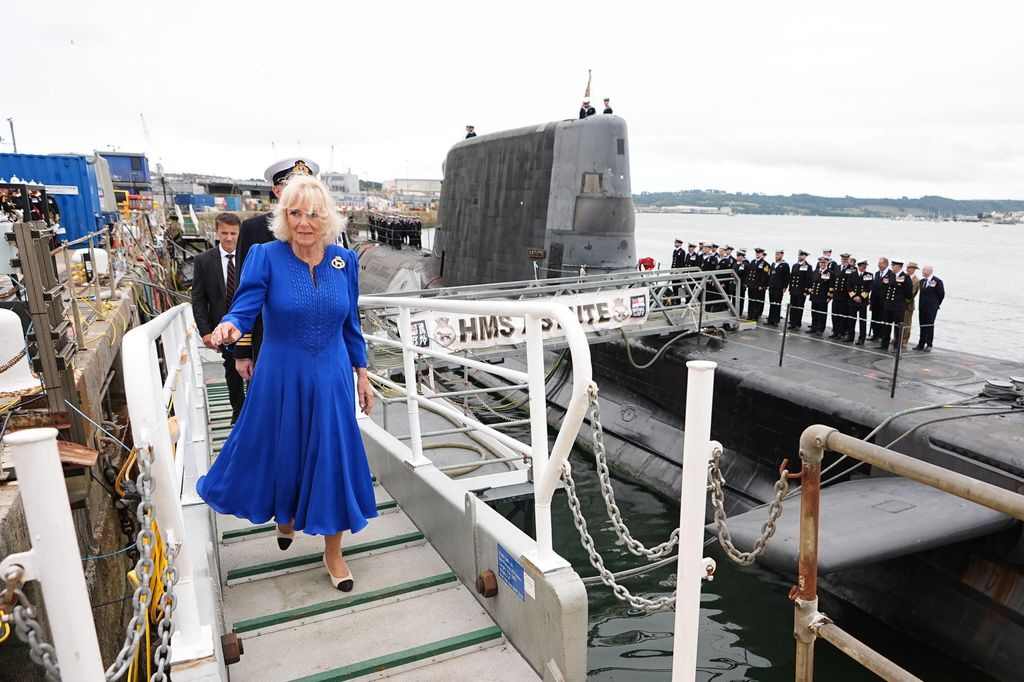 Queen Camilla boarding HMS Astute