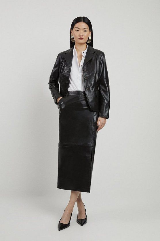 Karen Millen leather skirt