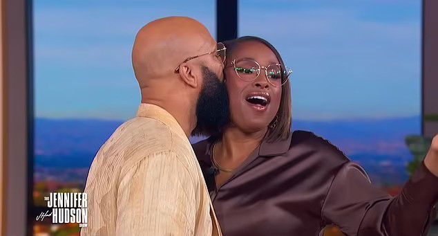 jennifer hudson and boyfriend common kissing on her show