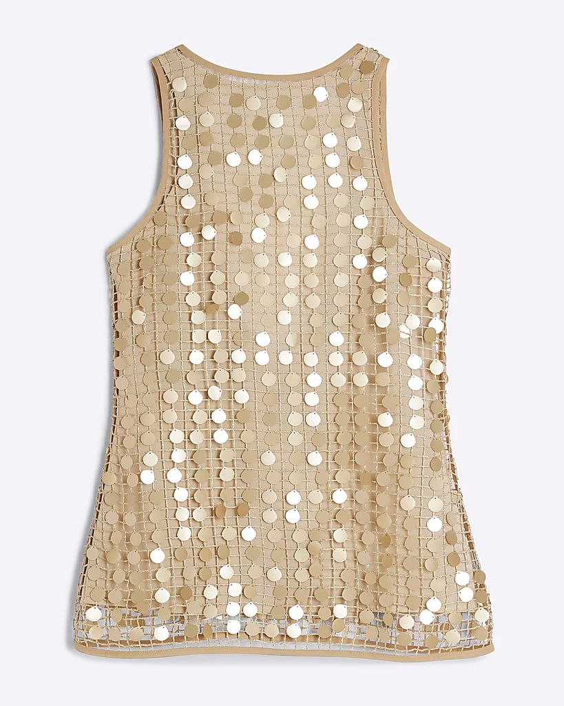 Gold Sequin Tunic Top 