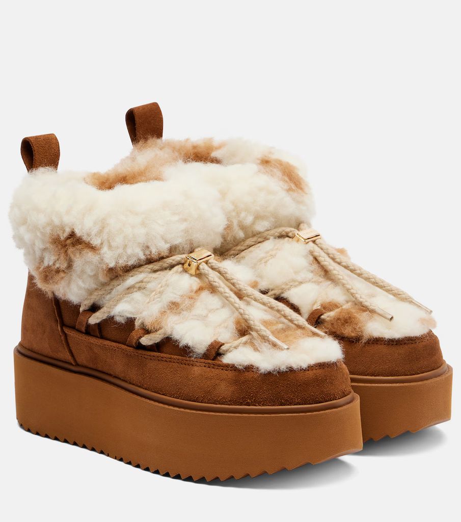 Teddy Platform Suede Snow Boots