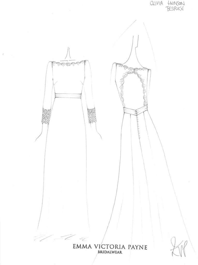  sketch of the duchess' gown